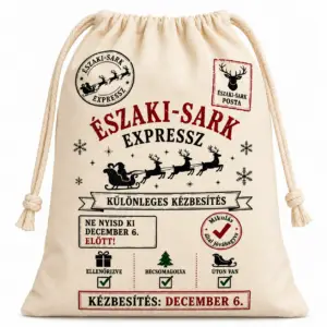 Mikulás zsák - Északi-Sark Expressz 25x30 cm