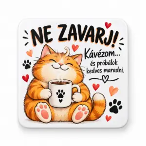 Négyzet alakú hűtőmágnes 9x9cm (szerkeszthető)