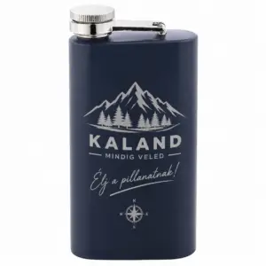 Rozsdamentes acél flaska matt bevonattal 200 ml (szerkeszthető)